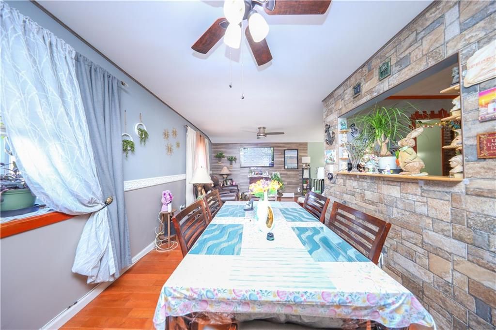 Dining room, Interior, Stone Walls, Wood Texture Flooring