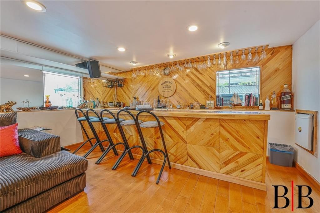 Interior, Recessed Lighting, Wood Texture Flooring, Wooden Walls