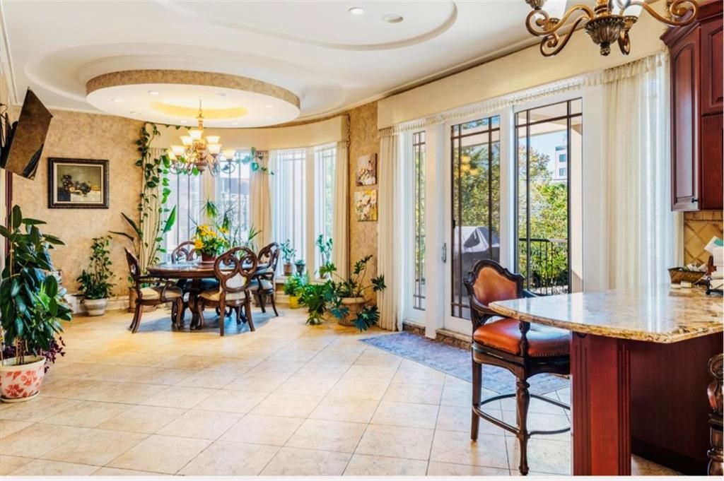 Chandelier, Dining room, Interior, Recessed Lighting