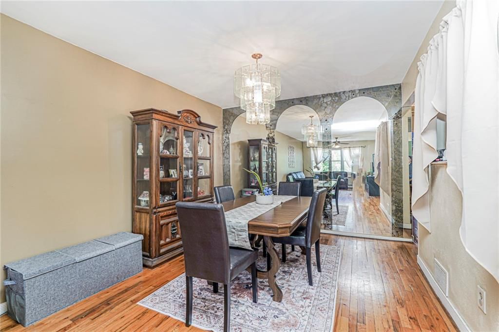 Chandelier, Dining room, Interior, Wood Texture Flooring