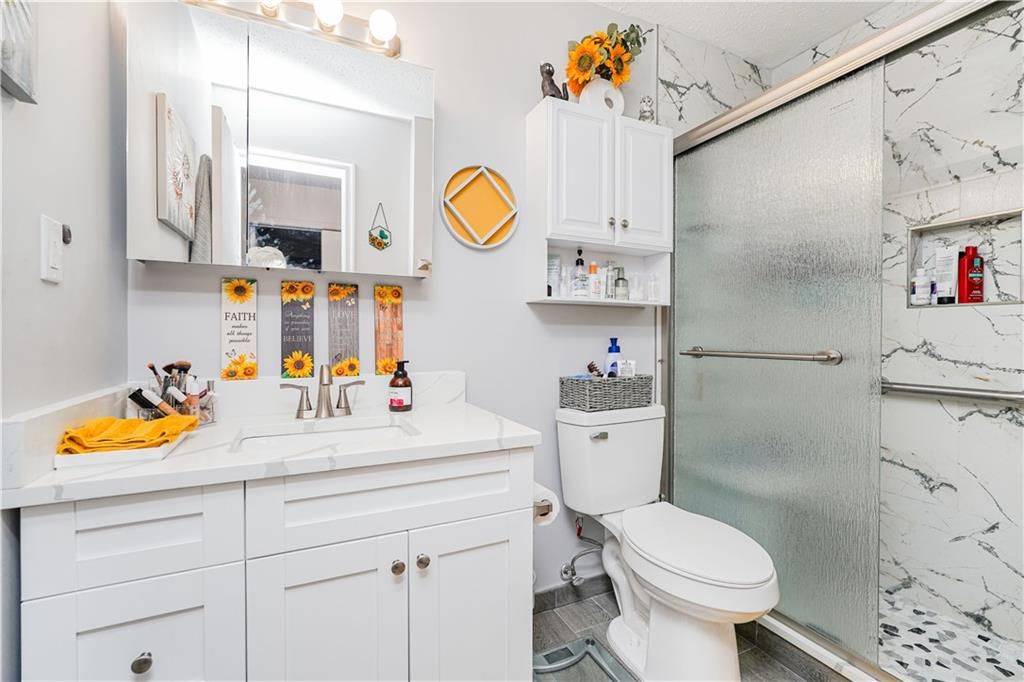 Bathroom, Glass Shower, Interior, Marble Walls