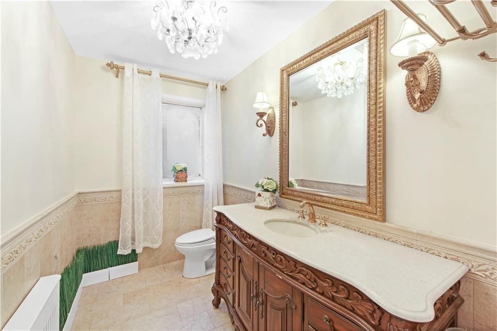 Bathroom, Chandelier, Interior