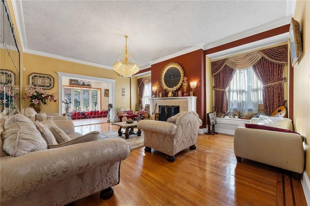 Chandelier, Fireplace, Interior, Living room, Wood Texture Flooring