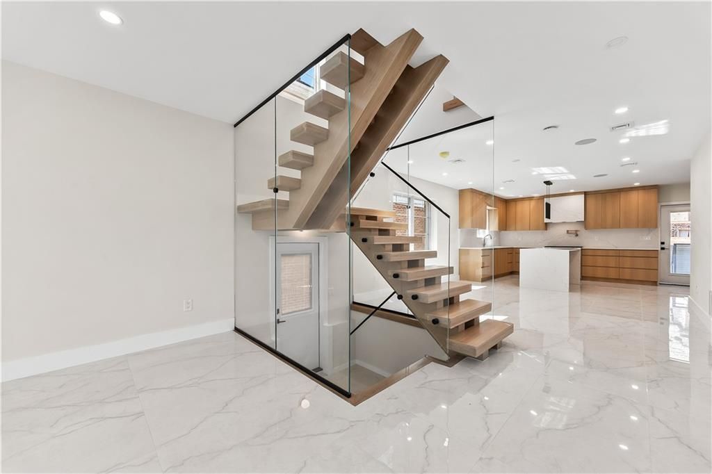 Interior, Kitchen, Marble, Pendant Lights, Recessed Lighting