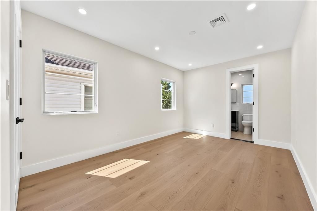 Bathroom, Empty room, Interior, Recessed Lighting, Wood Texture Flooring