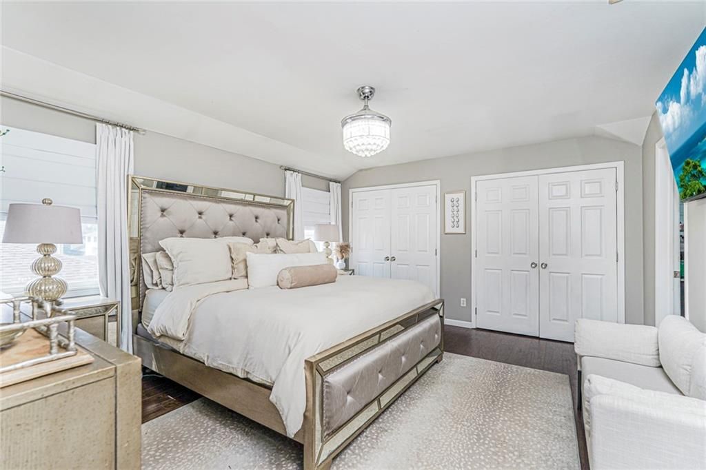 Bedroom, Chandelier, Interior, Wood Texture Flooring