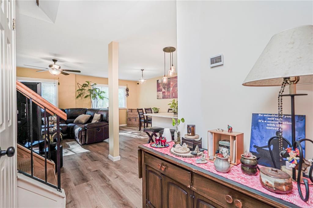 Dining room, Interior, Living room, Pendant Lights, Wood Texture Flooring