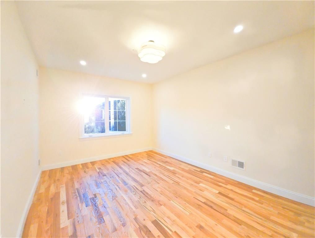 Chandelier, Empty room, Interior, Recessed Lighting, Wood Texture Flooring