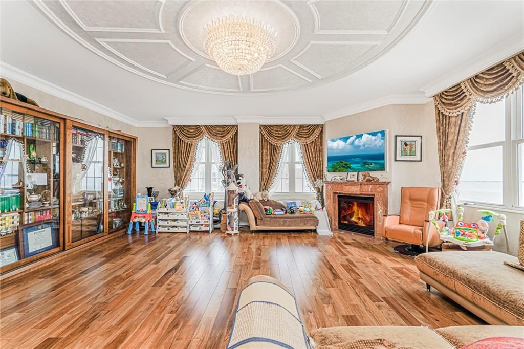 Chandelier, Fireplace, Interior, Living room, Wood Texture Flooring