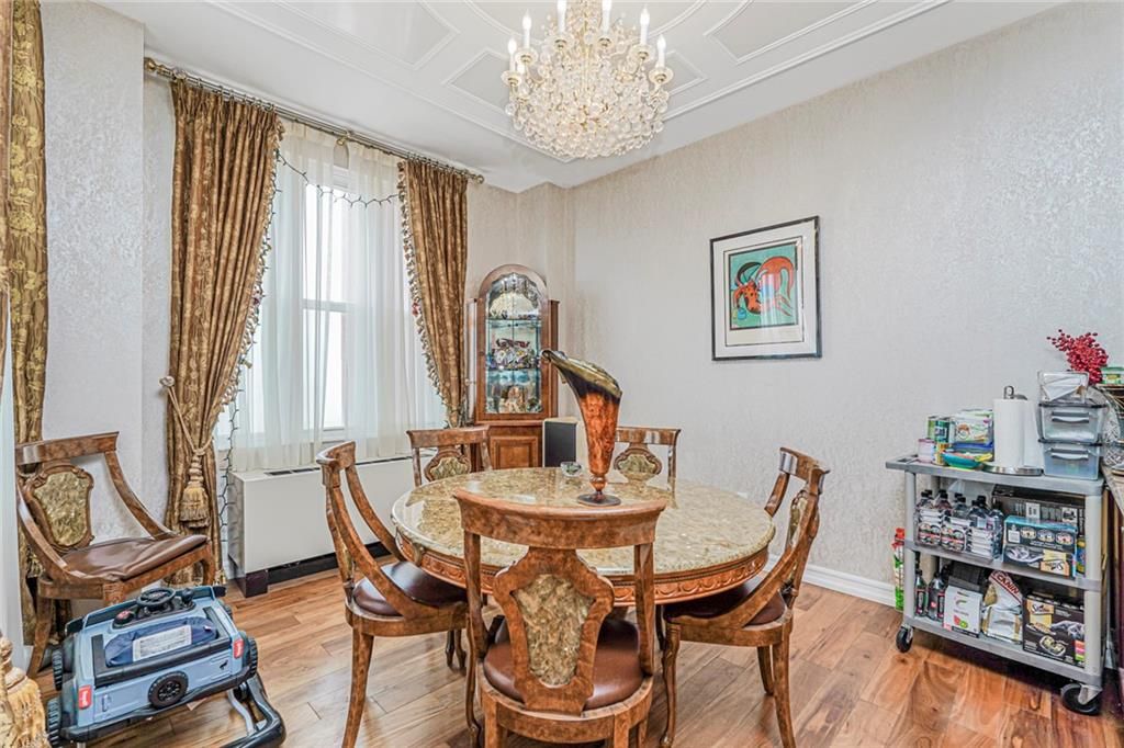 Chandelier, Dining room, Interior, Wood Texture Flooring