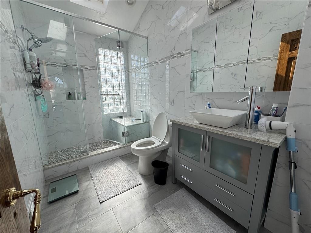 Bathroom, Glass Shower, Interior, Marble Walls