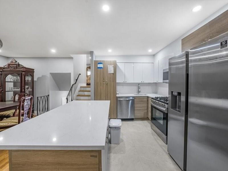 Interior, Kitchen, Marble, Recessed Lighting, Stainless Steel Appliances