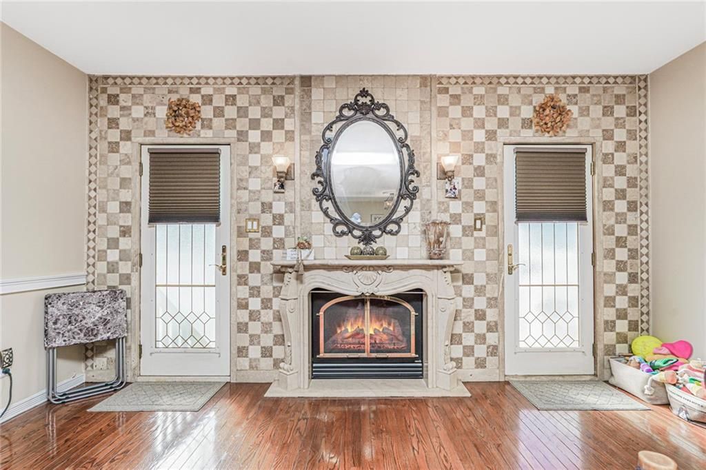 Fireplace, Interior, Stone Walls, Wood Texture Flooring
