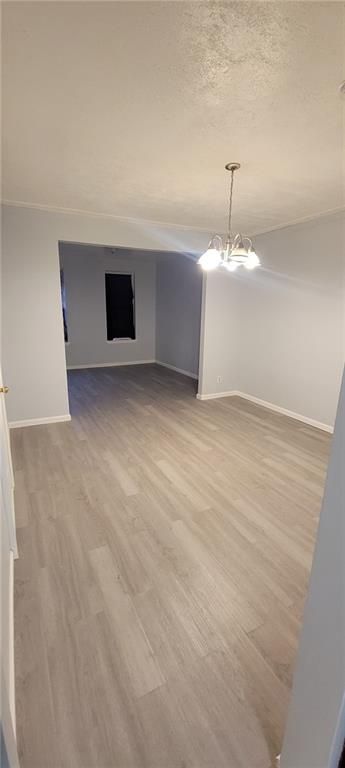 Empty room, Interior, Pendant Lights, Wood Texture Flooring