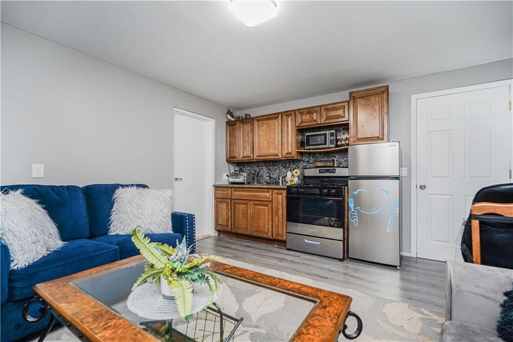 Interior, Kitchen, Living room, Stainless Steel Appliances, Wood Texture Flooring