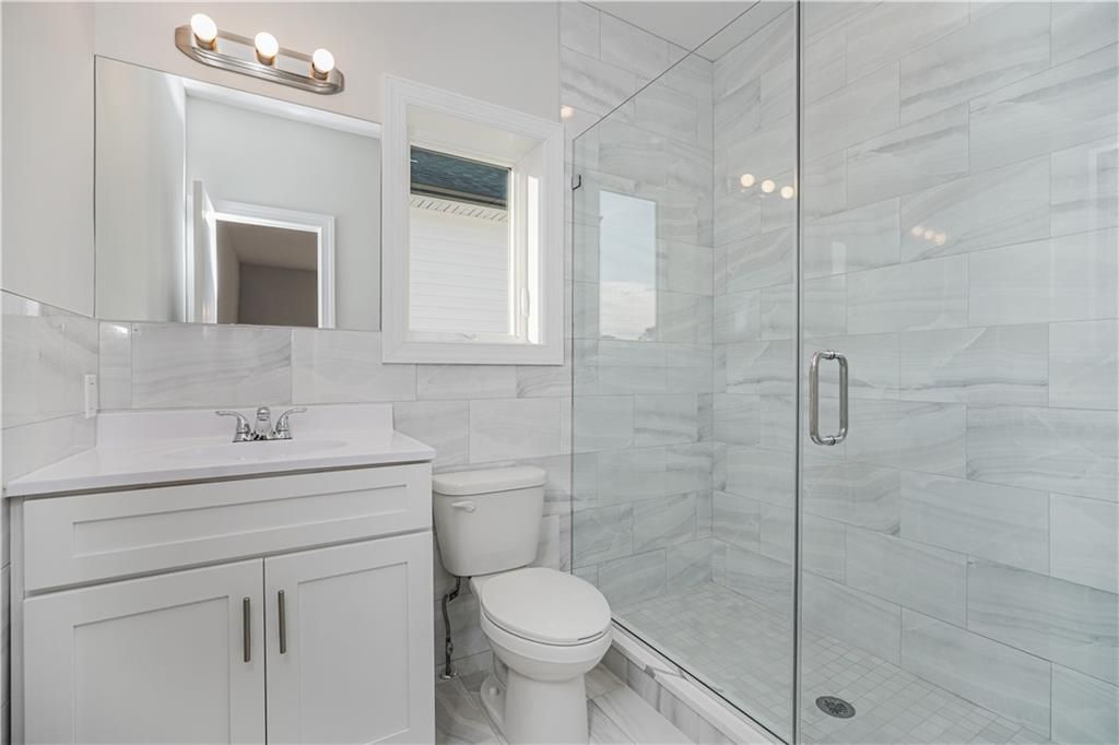 Bathroom, Glass Shower, Interior, Marble Walls