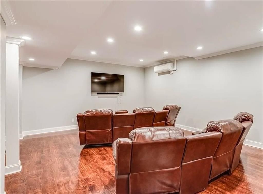 Home Theatre Room, Interior, Recessed Lighting, Theatre Room, Wood Texture Flooring