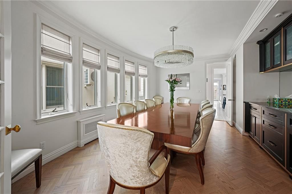 Chandelier, Dining room, Interior, Wood Texture Flooring
