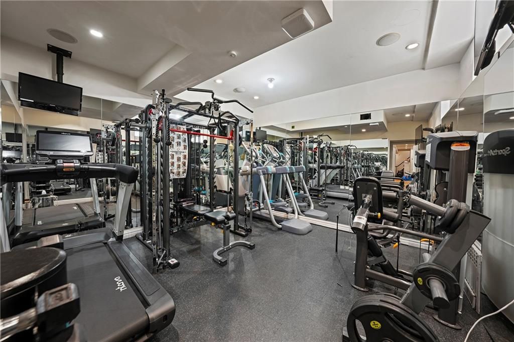 Fitness Equipment, Gym, Interior, Recessed Lighting