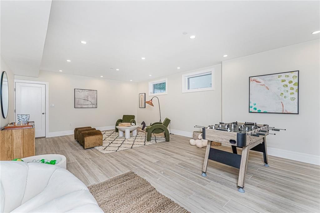 Game Room, Interior, Recessed Lighting, Wood Texture Flooring