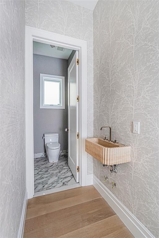 Bathroom, Interior, Marble, Wood Texture Flooring