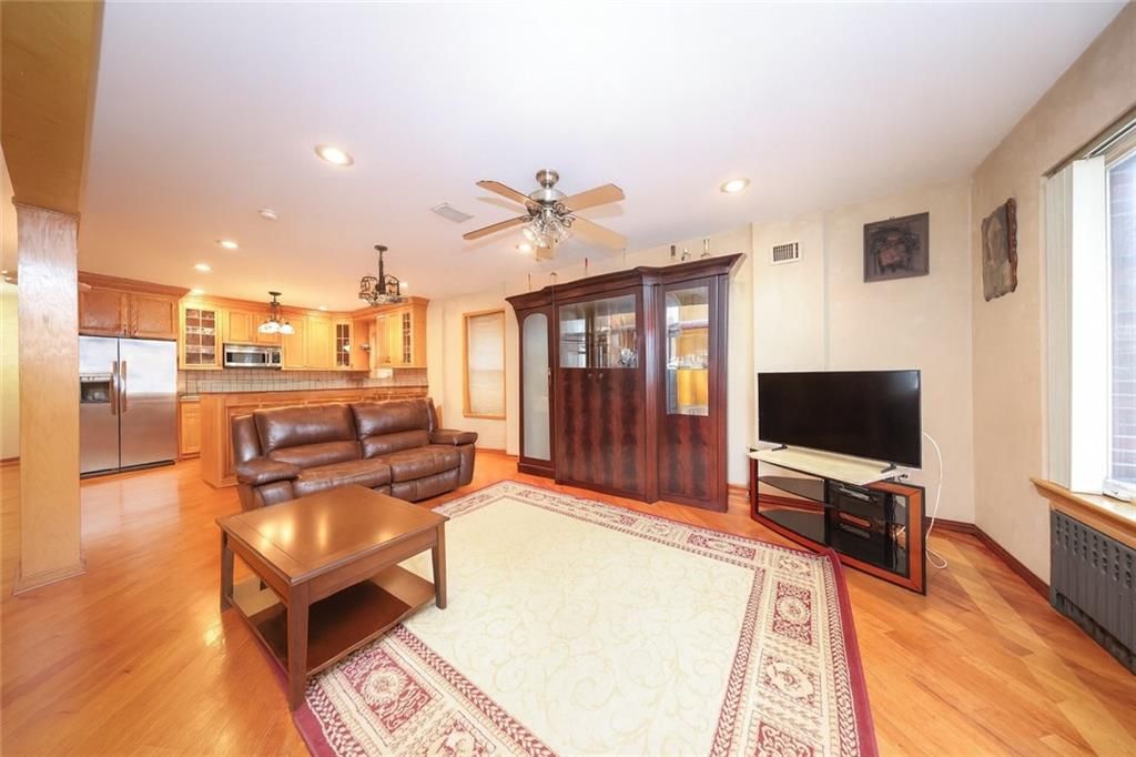 Interior, Kitchen, Living room, Recessed Lighting, Stainless Steel Appliances, Wood Texture Flooring