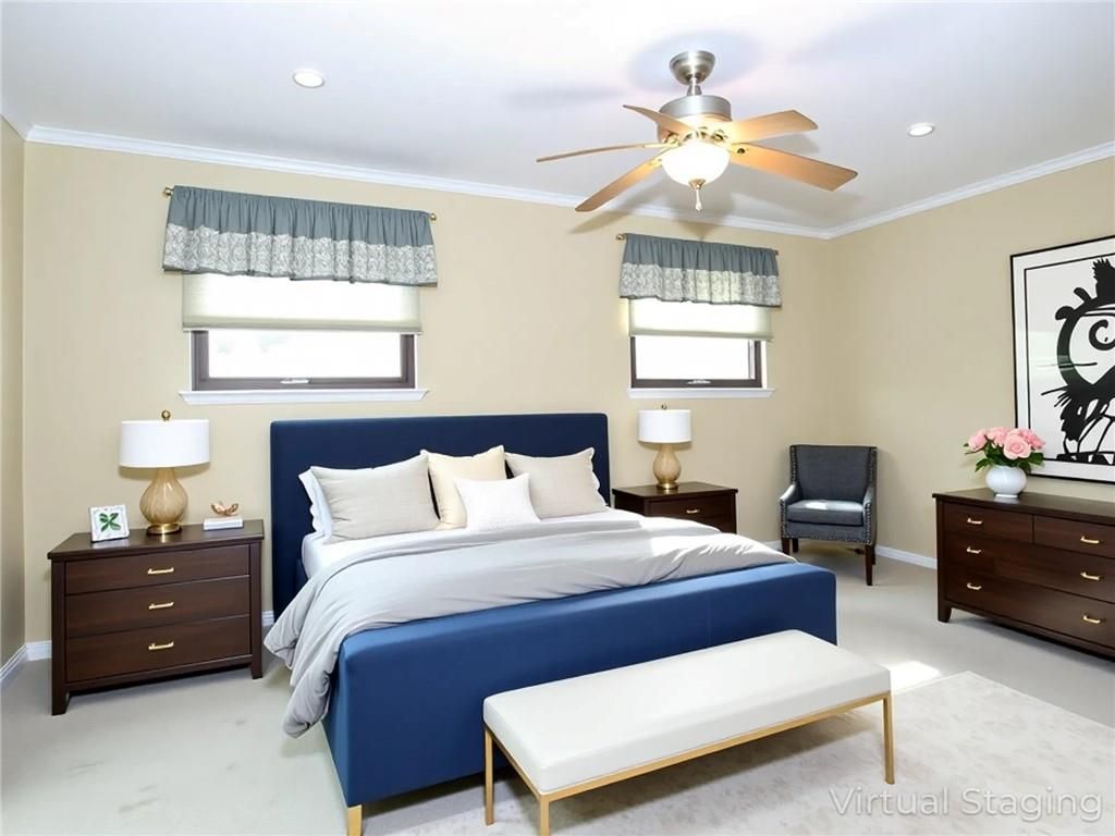 Bedroom, Interior, Recessed Lighting