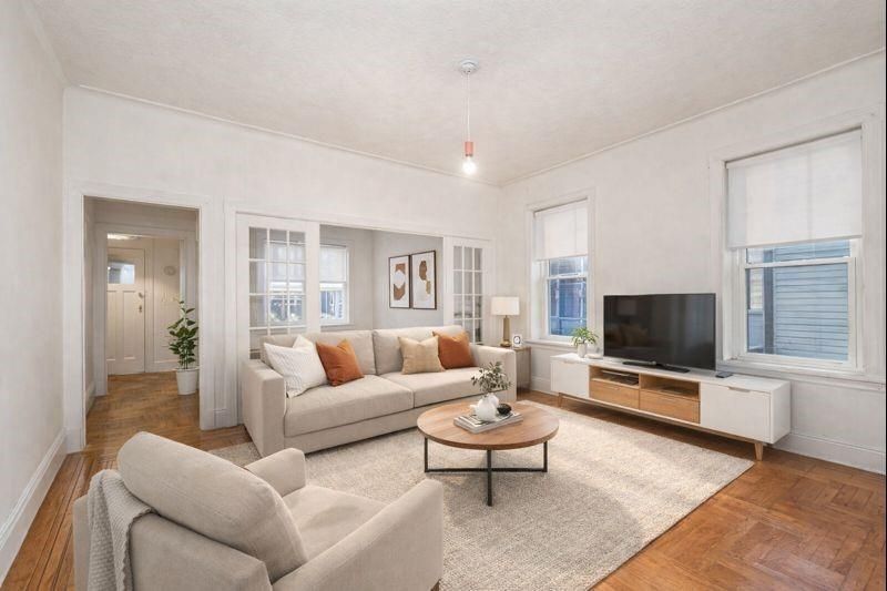 Interior, Living room, Pendant Lights, Wood Texture Flooring