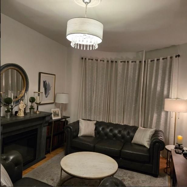 Chandelier, Interior, Living room, Wood Texture Flooring