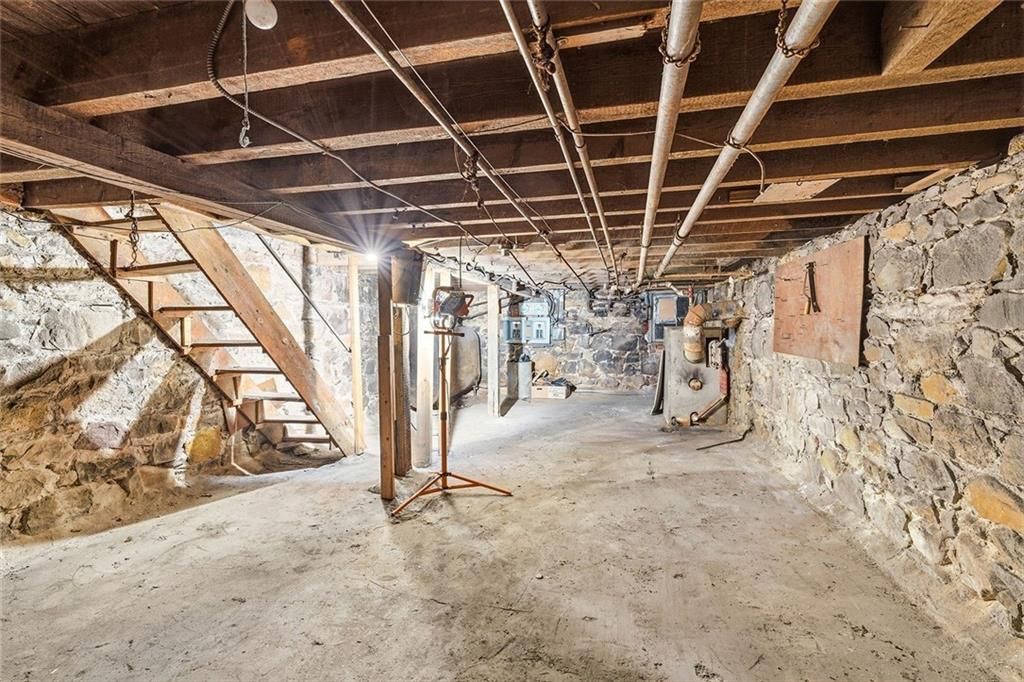 Interior, Stone Walls, Wooden Beams