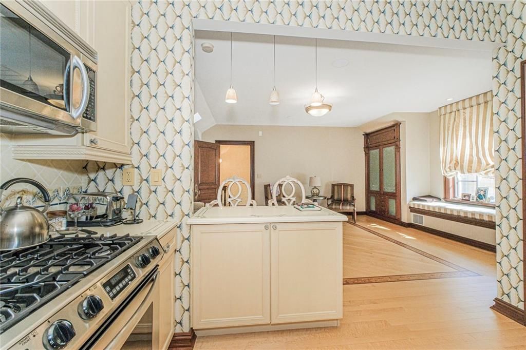 Interior, Kitchen, Pendant Lights, Stainless Steel Appliances, Wood Texture Flooring