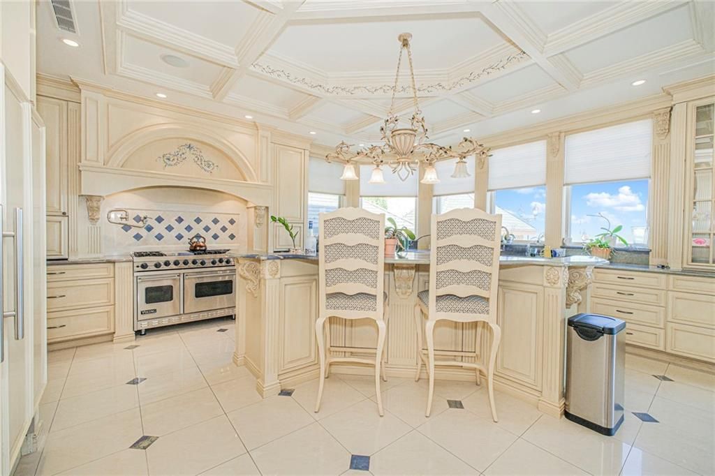 Chandelier, Interior, Kitchen, Recessed Lighting, Stainless Steel Appliances