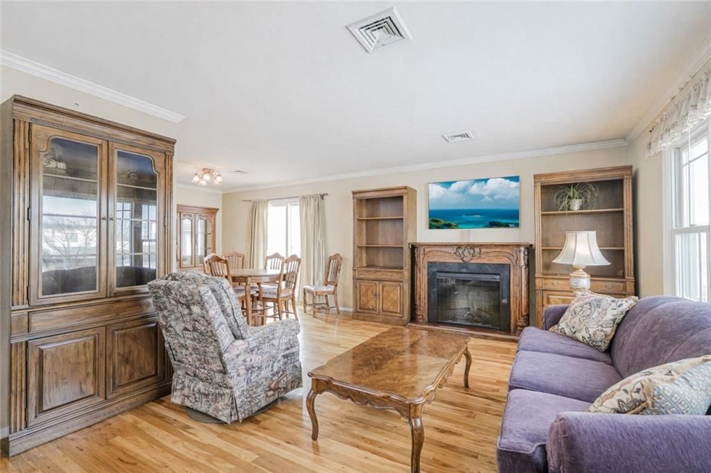 Dining room, Fireplace, Interior, Living room, Wood Texture Flooring
