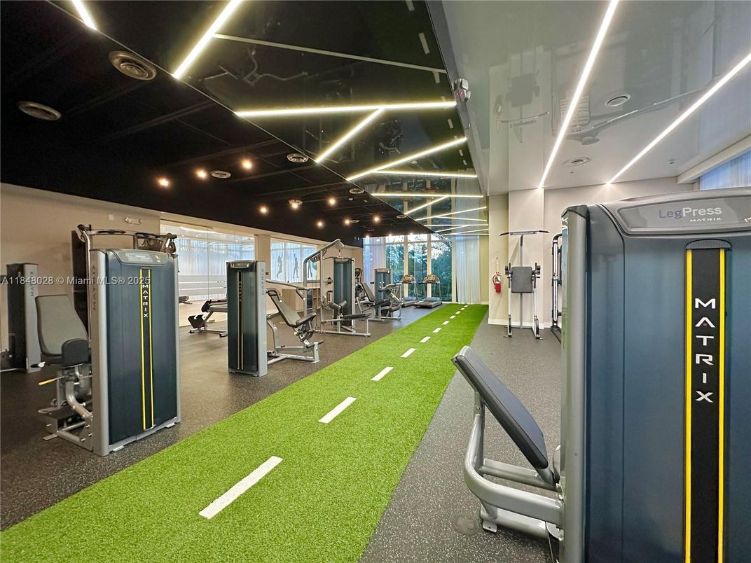 Fitness Equipment, Gym, Interior, Recessed Lighting