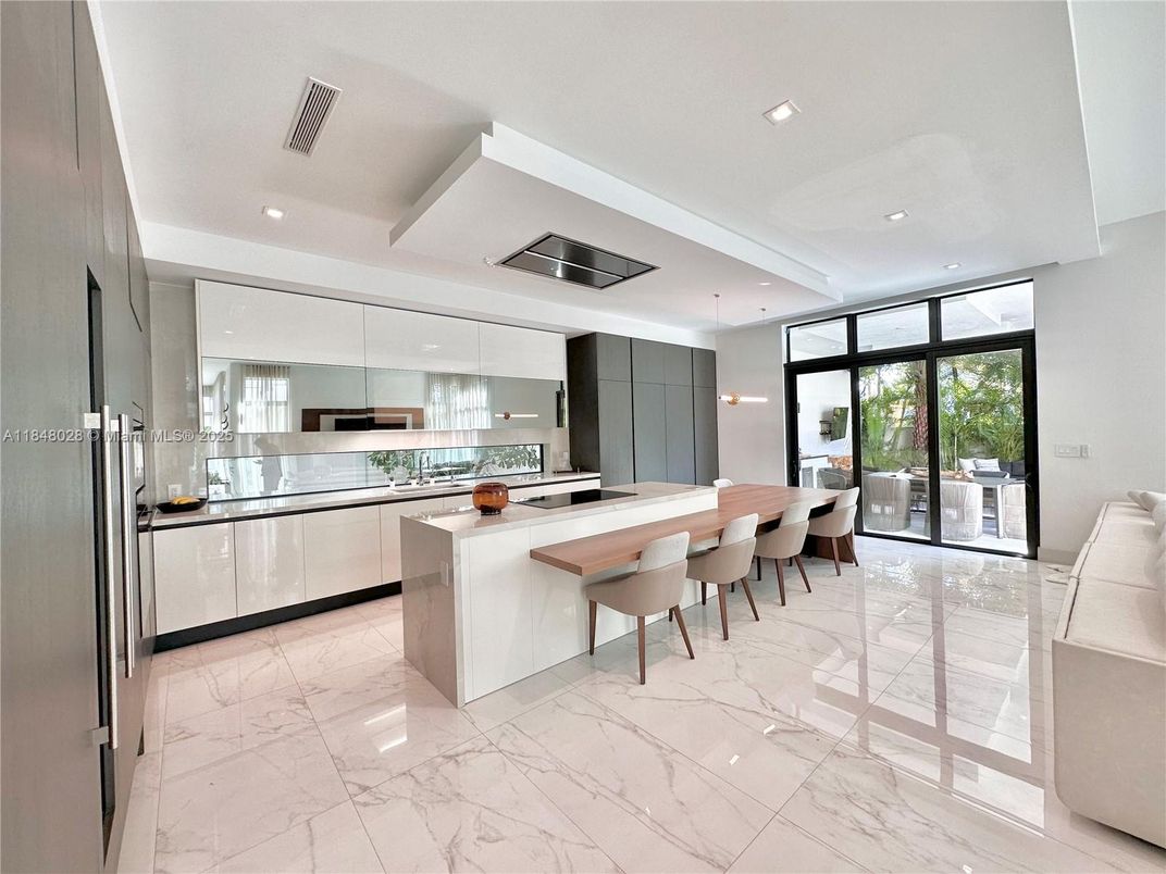 Interior, Kitchen, Marble, Recessed Lighting, Stainless Steel Appliances