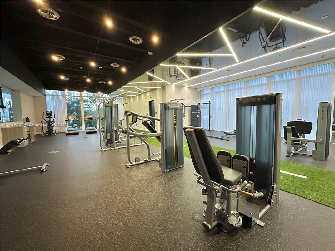 Fitness Equipment, Gym, Interior, Recessed Lighting