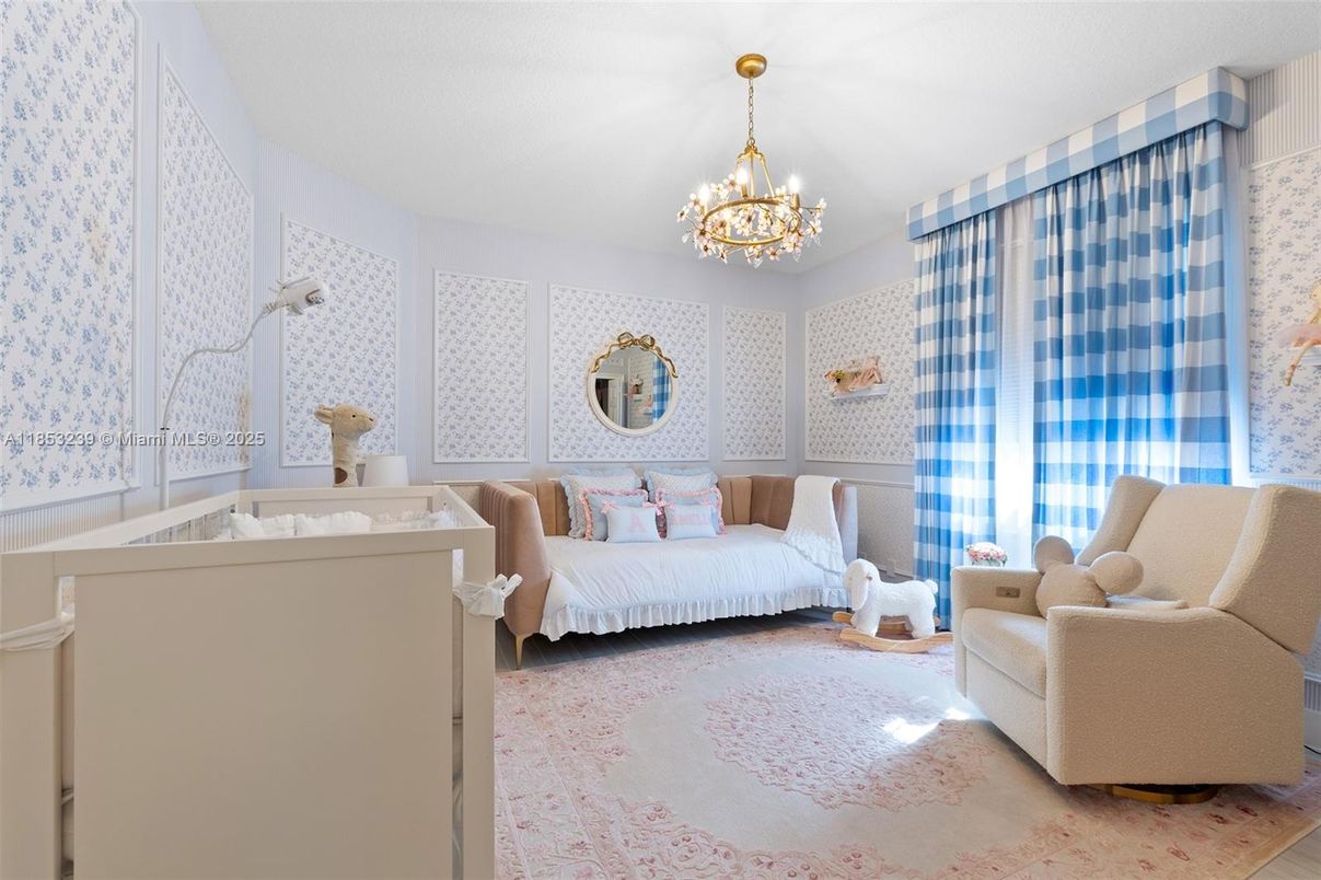 Bedroom, Chandelier, Interior