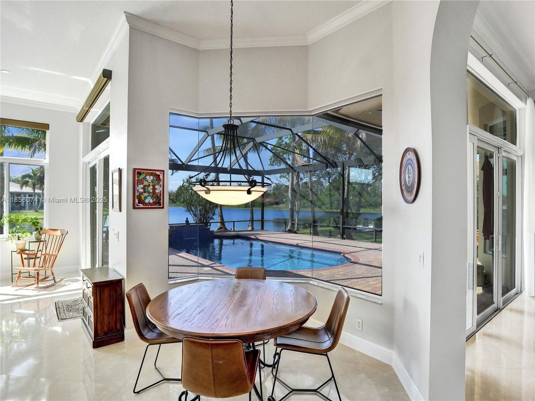 Dining room, Glass Ceilings, Interior, Pendant Lights, Pool, Sun Room, Water
