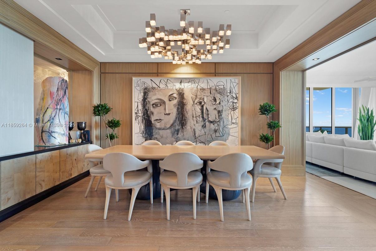 Chandelier, Dining room, Interior, Water, Wood Texture Flooring, Wooden Walls