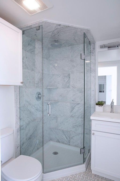Bathroom, Glass Shower, Interior, Marble Walls