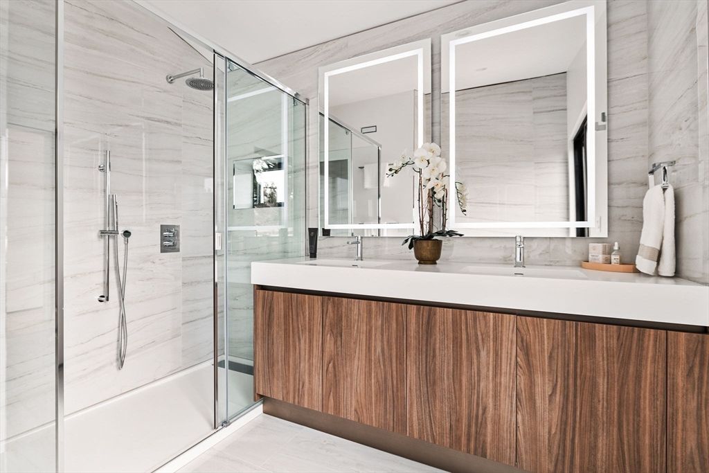 Bathroom, Glass Shower, Interior, Marble, Marble Walls