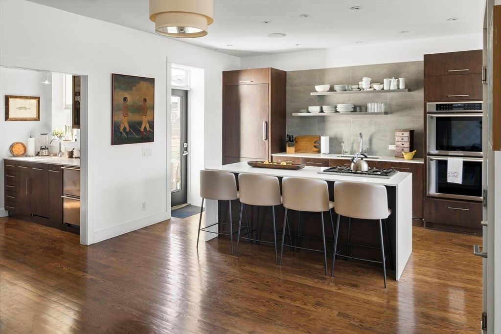 Interior, Kitchen, Recessed Lighting, Wood Texture Flooring