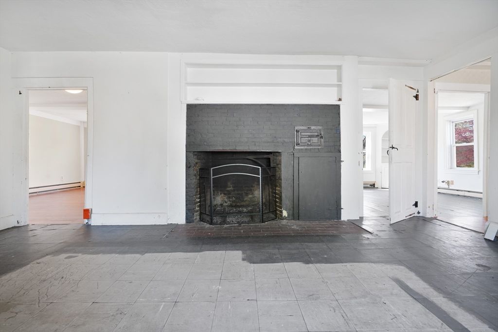 Fireplace, Interior, Wood Texture Flooring