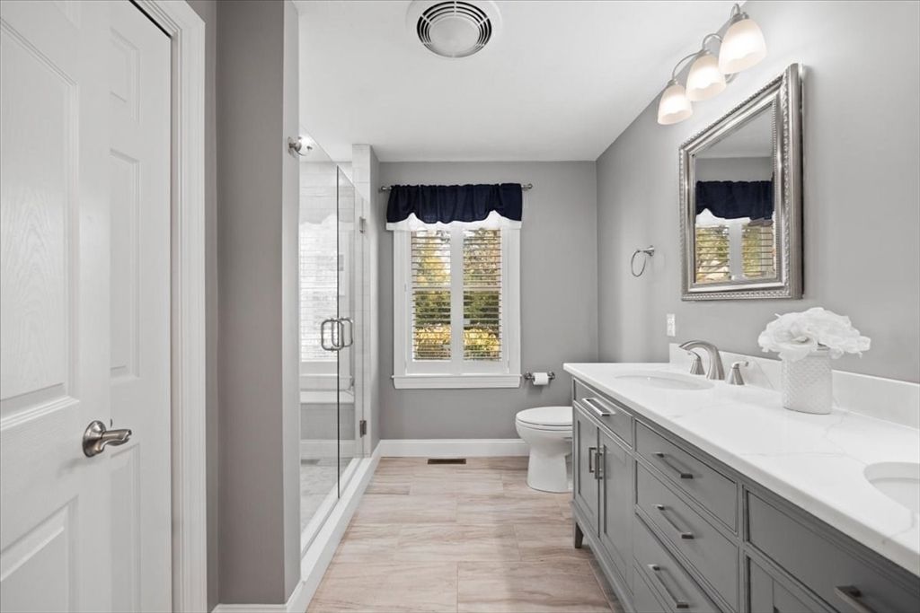 Bathroom, Dual Sink Vanities, Glass Shower, Interior