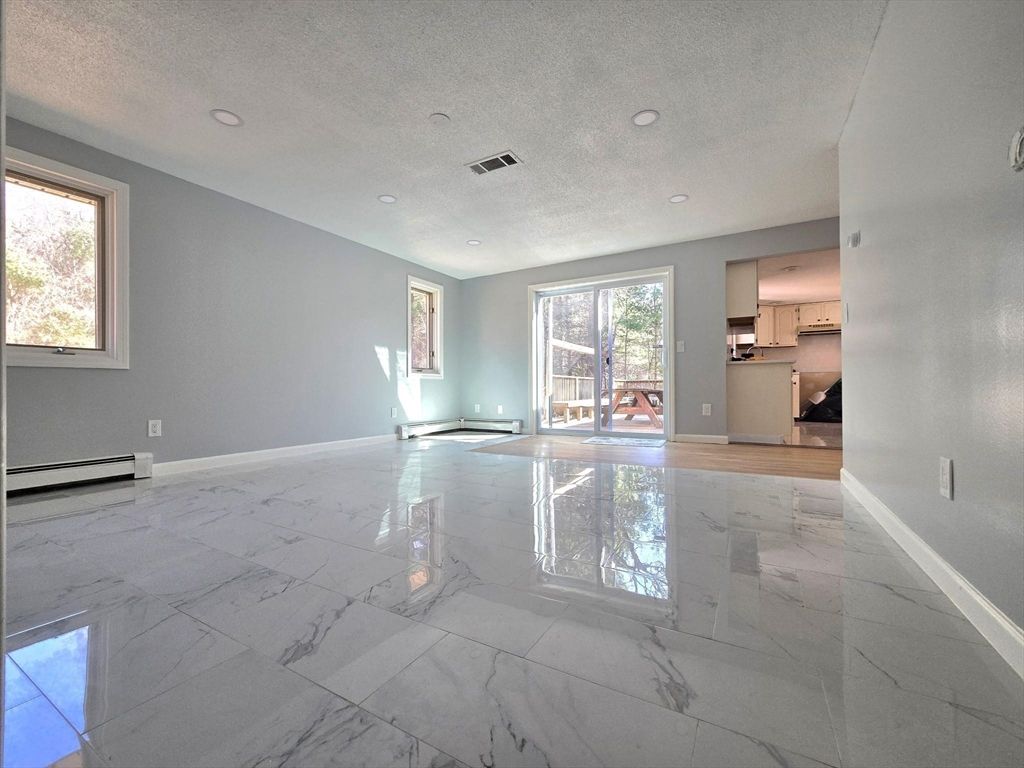 Empty room, Interior, Kitchen, Marble, Recessed Lighting