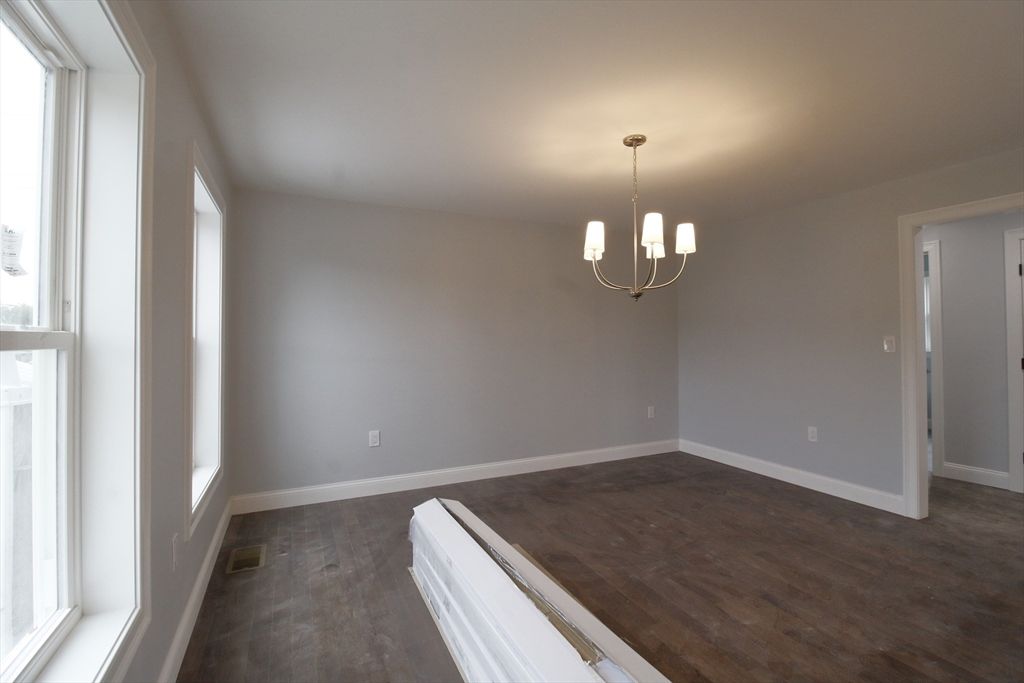 Empty room, Interior, Pendant Lights, Wood Texture Flooring