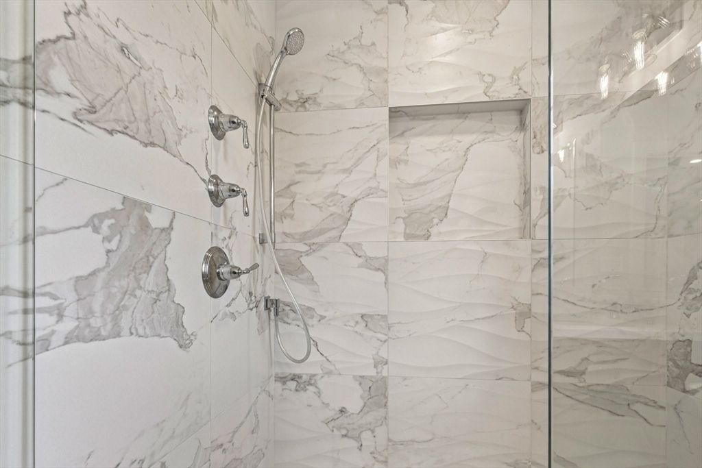 Bathroom, Glass Shower, Interior, Marble Walls