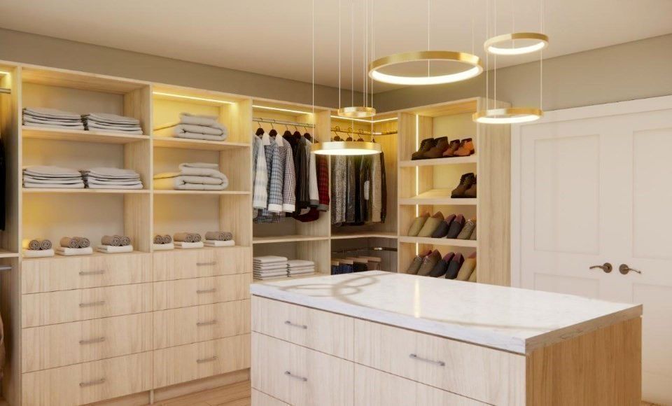 Interior, Pendant Lights, Walk-in Closets, Wood Texture Flooring
