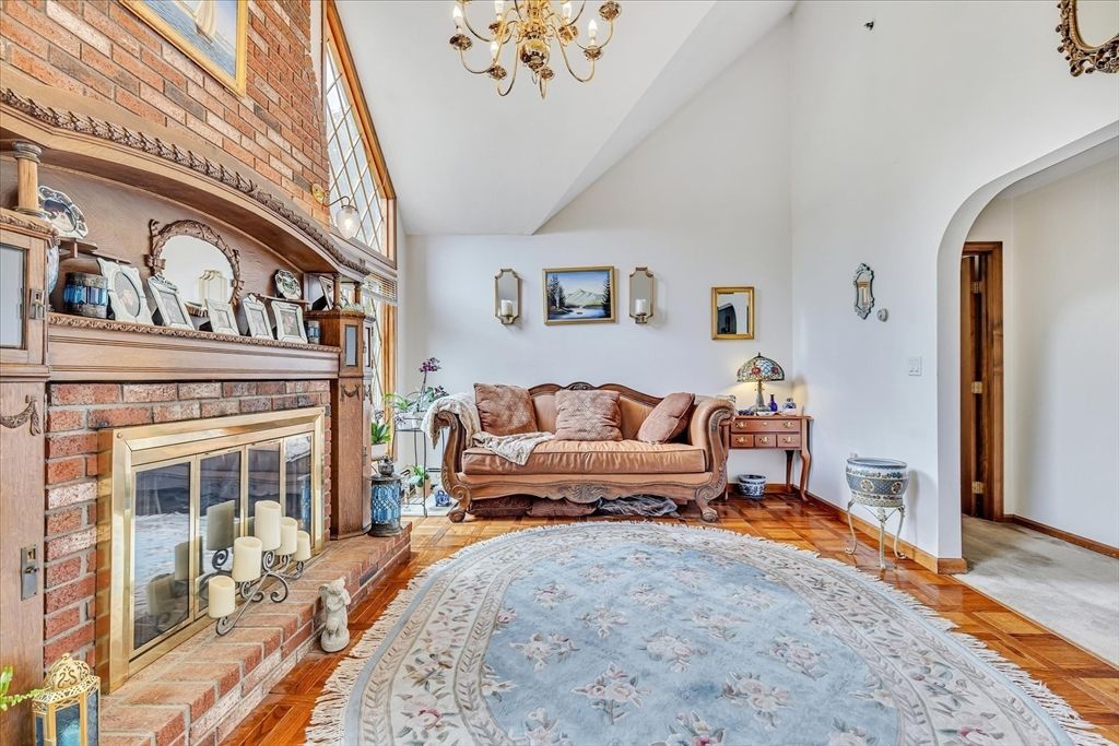 Chandelier, Fireplace, Interior, Living room, Wood Texture Flooring