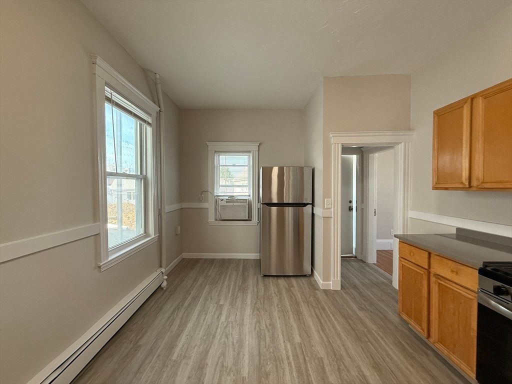 Interior, Kitchen, Stainless Steel Appliances, Wood Texture Flooring